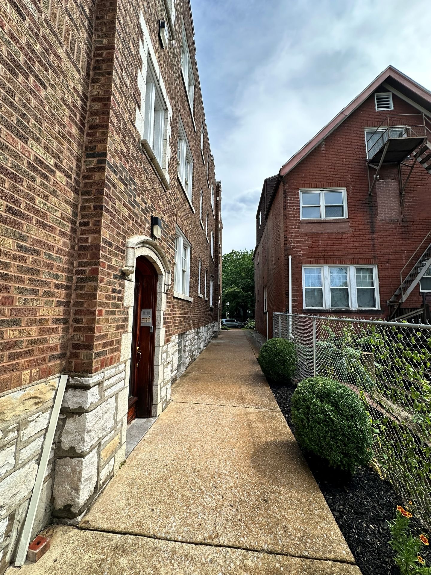 Side entrance and walkway